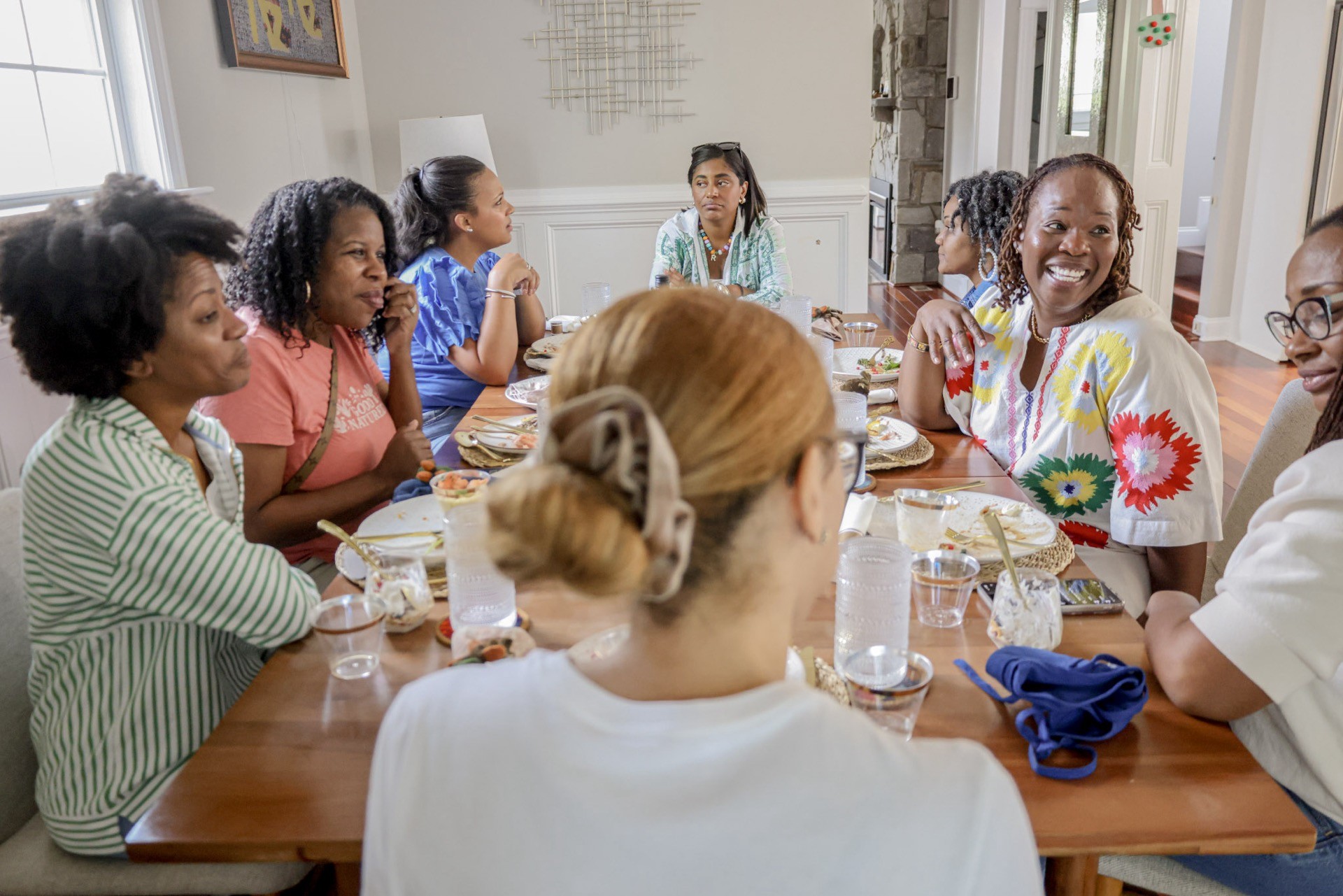 A lively gathering women enjoying a meal